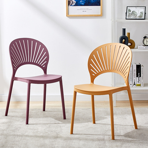 北欧餐椅家用塑料椅子现代简约凳子靠背户外办公休闲洽谈书桌椅