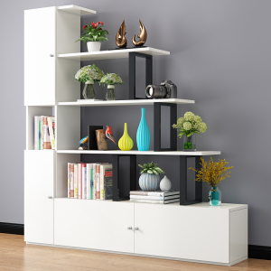 客厅创意置物架落地隔断柜装饰玄关展示花架钢木简约现代收纳鞋柜