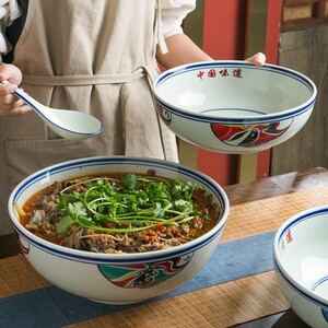 脸谱川菜馆水煮鱼碗家用商用酒店老北京大碗大盆陶瓷鱼盆特色餐具