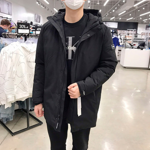 Calvin Klein CK男式秋冬新款防水商务休闲中长风衣保暖外套
