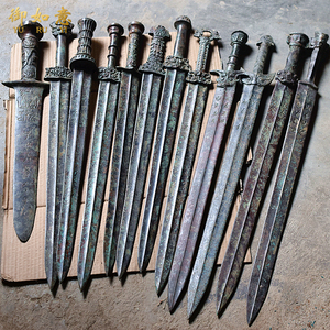 仿古青铜器战国秦朝兵器青铜剑古玩收藏包浆教学器材工艺品铜摆件