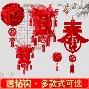 过年宫灯灯笼工艺仿古节日灯中式幼儿室内大红图案拼装好看双面