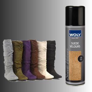 德国WOLY1524磨砂皮着色护理喷剂麂皮翻毛绒面皮雪地靴翻新防水剂