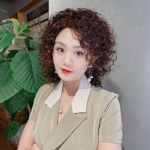 假发女全手织长卷发真人发丝盖白发高档递针薄款全头套妈妈发蓬松
