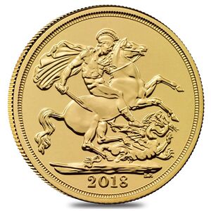 代购 英国 2018 sovereign 圣乔治屠龙 马剑金币