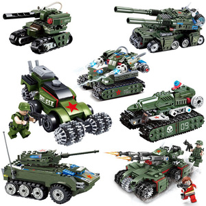 开智积木红色警戒军事飞机儿童拼装玩具男孩天启坦克装甲车基地