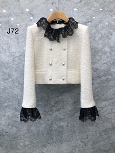 JS NEWYORK韩国东大门女装代购22春小香风双排扣蕾丝短外套72