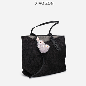 XIAOZON原创小众包包女2024新款百搭黑色托特包通勤大容量单肩包