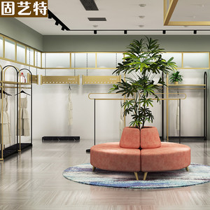 固艺特新金色服装店展示架落地式多功能组合中岛货架女装店服装架