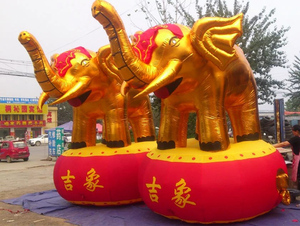 加厚充气大象金象吉象卡通拱门气模婚庆开业庆典促销活动3/4/5米