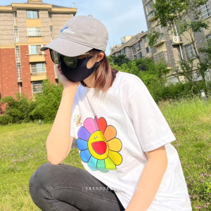 pangaia xtakashi murakami 联名村上隆太阳花小蜜蜂笑脸短袖t恤