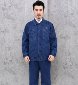 中石油牛仔工作服春秋