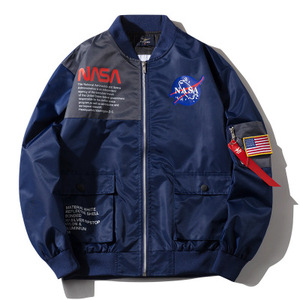 NASA飞行员夹克棒球服潮牌MA-1男女款空军一号宇航员欧美工装外套