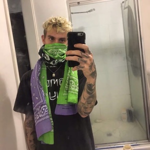 axis asap rocky同款hiphop嘻哈头巾 扎染腰果花ins方巾围巾