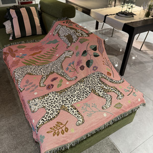 英国订单粉红豹针织线毯个性沙发毯盖毯北欧挂毯装饰毯沙发毯子