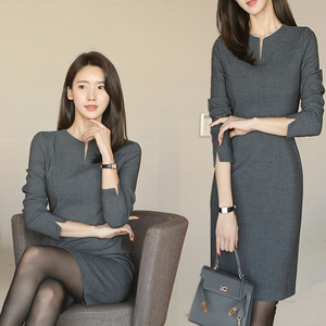 正装职业连衣裙2019新款春秋时尚气质名媛ol上班族中长裙工作制服