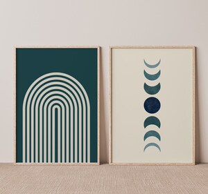 现代北欧极简抽象线条墨绿色艺术条纹小众装饰画图片画芯喷绘素材