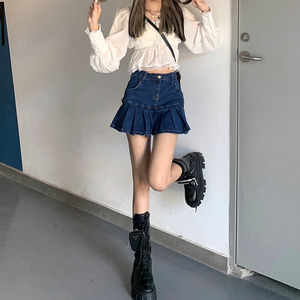 ffcheer 千禧辣妹风牛仔半身裙女高腰显瘦a字牛仔短裙伞裙防走光