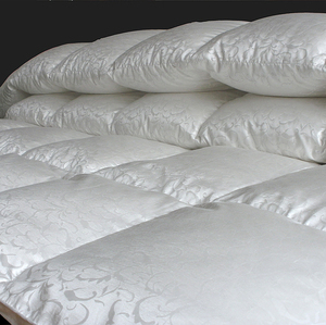 白鹅吊吊绒精绒鹅绒被真丝大提花羽绒被