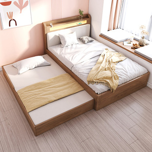 两层子母床上下床实木小户型拖床双层大人儿童床组合多功能双人床