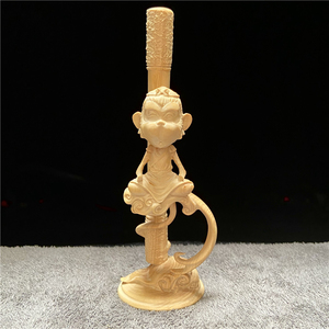 小叶黄杨木雕孙悟空如意金箍棒猴子家居摆件灵阳棒定海神针工艺品