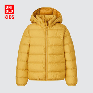优衣库秋冬童装男童女童高级轻型羽绒连帽外套轻暖便携防水439880