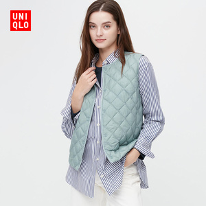 优衣库 女装 保暖warm padded绗缝背心(露营马甲秋冬) 450451