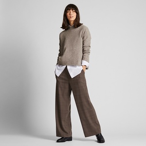 宽腿直筒裤(绒面) 优衣库女裤