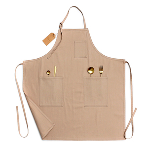 出口品质全棉围裙简约厨房懒人挂脖烘焙烧烤咖啡奶茶店可定制logo