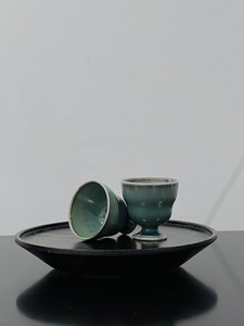 集集屋 手工制作 陶瓷 青绿窑变果酒葫芦陶瓷杯