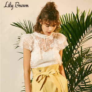 【折扣价】Lily Brown2019春夏新品 荷叶袖花朵刺