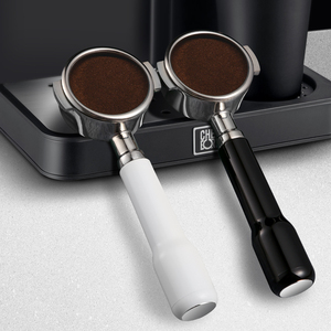 白色咖啡机手柄51mm咖啡手柄萃取e61无底手柄58mm手柄接粉器粉碗