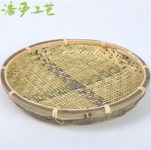 竹制竹塞子 筛子圆簸箕编织农家用竹编晒东西的簸箕竹子晒菜神器