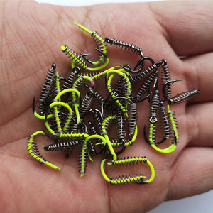 弹簧鱼钩散装钩钓鲢鱼鲢鳙钩专用伊势尼鱼勾弹荧光弹黄钩钓鱼神器