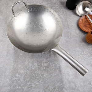 代购香港陈枝铁锅记 家用老式铁柄熟铁锅 圆底无涂层手工炒菜锅头