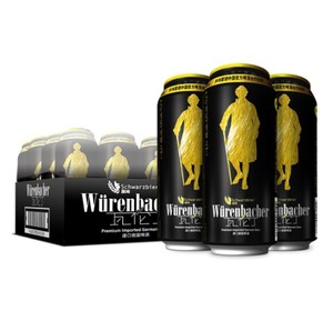 一箱包邮 瓦伦丁（Wurenbacher）黑啤啤酒500ml*24听德国原装进口