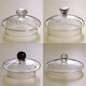 玻璃盖子高硼硅耐热玻璃盖子茶杯盖配件壶盖子茶道零配养生壶盖子