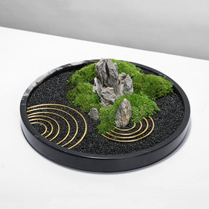 新中式现代轻奢永生苔藓山水微景观禅意绿植摆件售楼处样板间软装