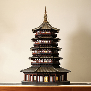中国风杭州西湖雷峰塔古建筑模型手工艺品博物馆景区新居礼品摆件