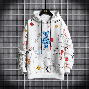 暴力熊联名青少年卫衣男女时尚潮牌连帽加绒个性情侣款秋冬季上衣