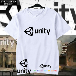 Unity3D游戏开发引擎程序员游戏制作短袖T恤衫男女纯棉半袖上衣服