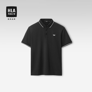 【父亲节衣服】hla/海澜之家polo衫24春夏新款凉感含桑蚕丝短袖男