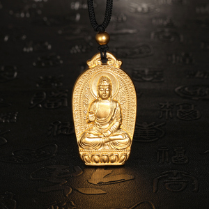 雅俪珠宝古法黄金佛祖吊坠足金大日如来本命佛挂坠纯金送妈妈礼物