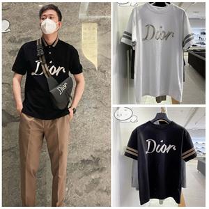 dior/迪奥短袖t恤男圆领丝光棉高端商务半袖冰丝体恤纯棉172人付款