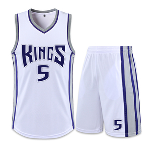 国王队球衣5号福克斯篮球服套装男女儿童比赛队服定制透气背心