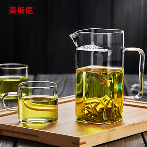 美斯尼玻璃茶壶月牙过滤绿茶泡茶器专用过滤公道杯分茶杯功夫茶具