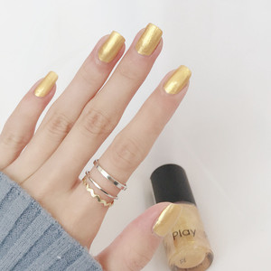 土豪流沙金色指甲油免烤快干柠檬黄闪粉单瓶防水超显白