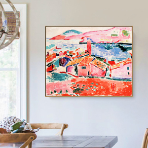 科里尤尔的屋顶 马蒂斯 印刷挂画客厅卧室餐厅玄关沙发背景装饰画