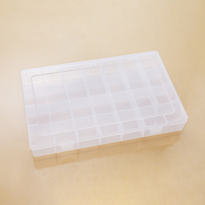 新品大号27格固定整理储物透明塑料收纳皮筋首饰玩具样品展示盒子