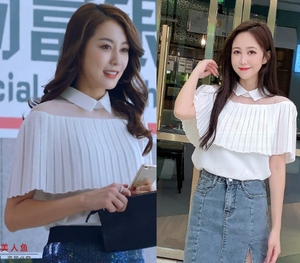 好妻子周心妍申珉熙同款韩版宽松斗篷压轴白色衬衫上衣女2020新款